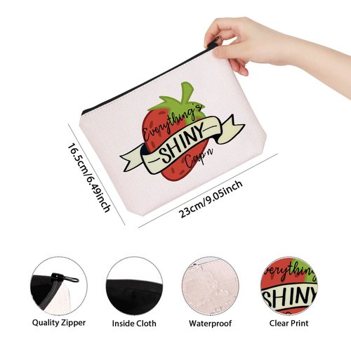 TSOTMO Firefly Serenity Everything’s Shiny Cute Strawberry Zipper Pouch Makeup Bag (Shiny capn)