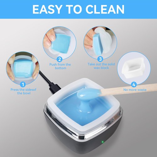 FOCTXI Nose Wax Kit - Portable Ear Nose Hair Waxing Kit for Men and Women with 100g Ｗax, 20 Applicators, 30 Nose Hair Sticks, 10 Mustache & 10 Ear Protectors, Wax Warmer Kit for Hair Removal
