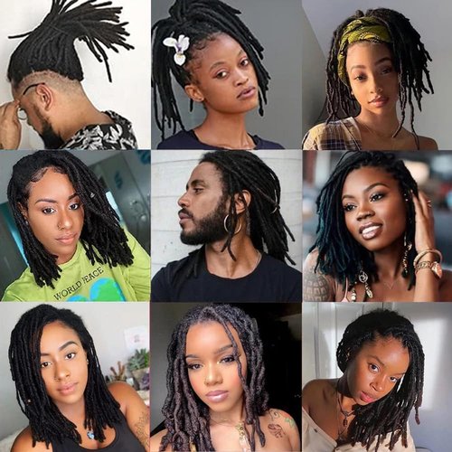 Dreadlock Extensions 0.8cm Thickness 8 Inch 30 Strands 100% Real Human Hair for Man/Women/Kids Full Handmade Permanent Loc Extensions Bundles Can Be Dyed Bleached Curled and Twisted