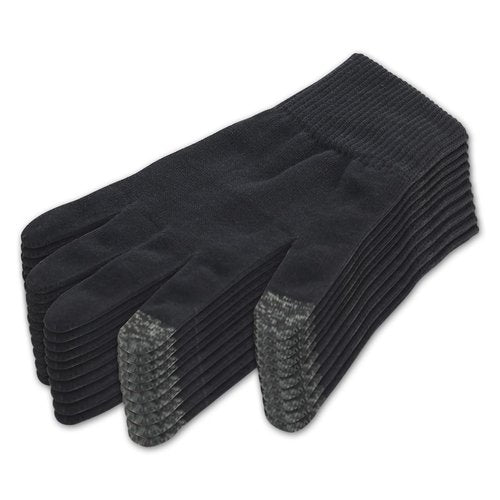 Donfri 10 Pairs Cotton Moisturizing Gloves Men Touchscreen Fingers for Eczema Dry Hands Hand Care Overnight Moisturizing (Large-Black)
