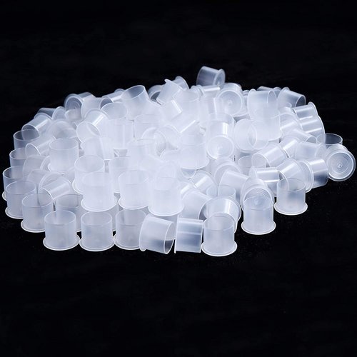 Tattoo Ink Caps Medium,1000pcs White Plastic Disposable Pigment Caps Microblading Makeup Tattoo Ink Cups Caps with Base Sizes 13 Medium for Tattoo Ink