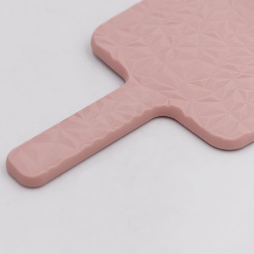 YCHMIR Square Hand Held Mirror Hand Mirror Travel Mirror Diamond Pattern 9 x 5.1 inch Pink