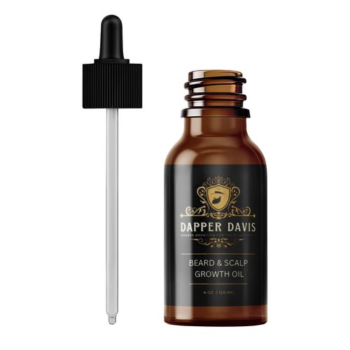Dapper Davis Beard & Scalp Growth Oil – Nourishing Hair & Beard Oil with Avocado, Jojoba & Rosemary Oils – Promotes Growth, Soothes Itchiness & Dryness – 4 fl oz(120ml)