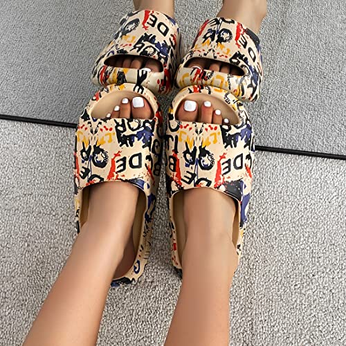 Unisex Pillow Slippers Slides for Women and Men, EVA Comfort Super Soft Quick Drying Rubber Shower Cloud Slides, Lightweight Spa Massage Summer Sandals for Adult Couples Indoor and Outdoor