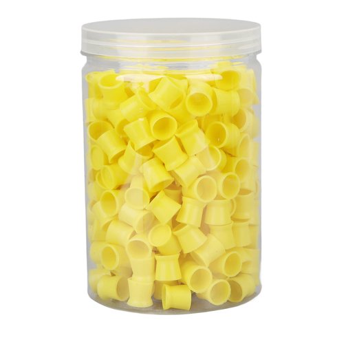 300pcs Ink Cups, Eyebrow Lip Color Cup Silicone Multipurpose Disposable Pigment Cups Ink Paint Cup for Ink Supplies(Yellow)