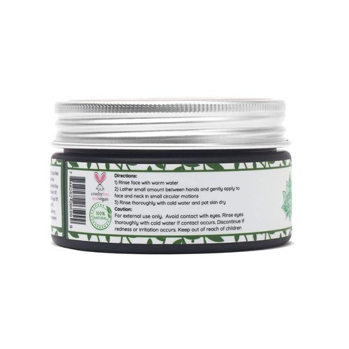 Clay Lotus Organic Face Wash - Acne-Prone, Oily Skin Cleanser with Tea Tree Oil & Neem. All-Natural Ingredients for Blemishes, Redness & Blackheads, Vegan Formula For Teens, Women and Men