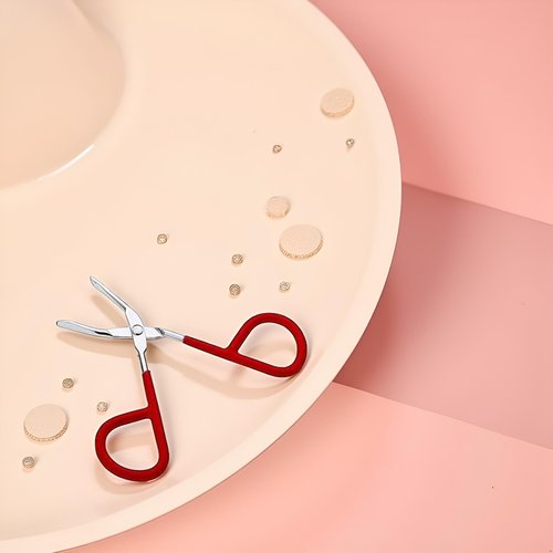 1Pc Eyebrow Tweezer Stainless Steel Scissors Shaped Tweezer Slant Tip Clip Hair Beauty Tool for Women Girl Hair Removal
