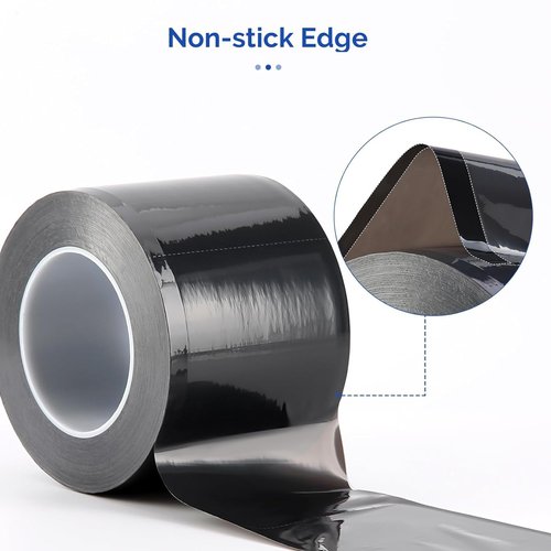 JMU 125 Pack Black Dental Bibs with Black Barrier Film 1 Roll