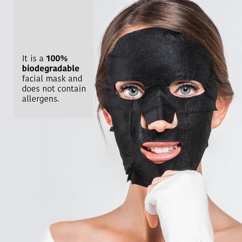 IROHA NATURE Rebalancing & Hydrating Tissue Face Mask | 15 Pieces | With Charcoal & Hyaluronic Acid | Deep Purifying for Clean, Clear Skin | Results in 15 Minutes | 100% Vegan