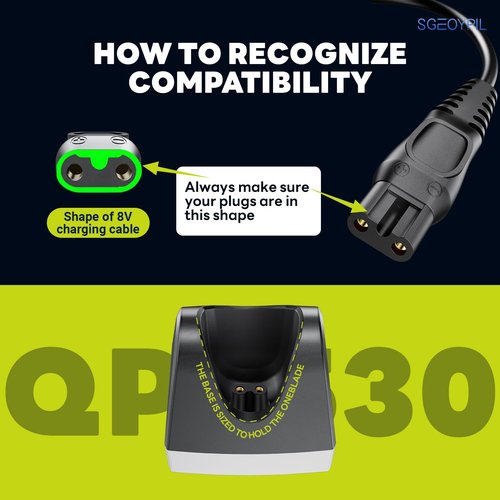 Replacement HQ850 Razor Charger Base Compatible with Philips Norelco OneBlade Electric Shaver QP2630 QP2530 for One Blade Beard Trimmer Charging Stand (Only Fit for 8V)
