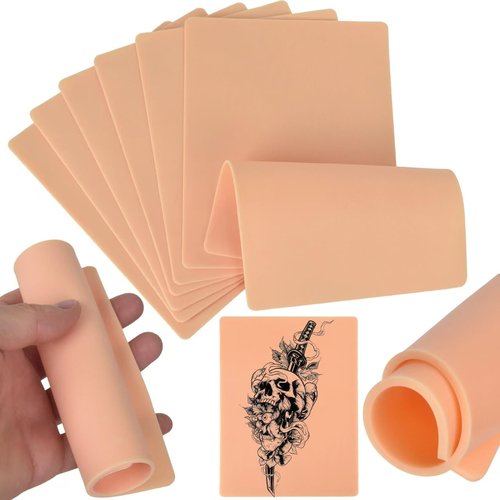 Narkasy 3MM Tattoo Practice skin - 20pcs Double Sides Thick Fake Skin Tattoo Skin for Practicing,Soft Silicone Tattoo Eyebrow Practice Skins for Beginner & Experienced Tattoo Artist…