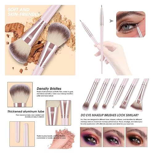 Pink Makeup Brushes Set Professional 66Pcs with Case Premium Synthetic for Foundation Concealer Blush Eyeshadow Powder Contour Makeup Brush Kit Face Eye Make up Brushes & Tools