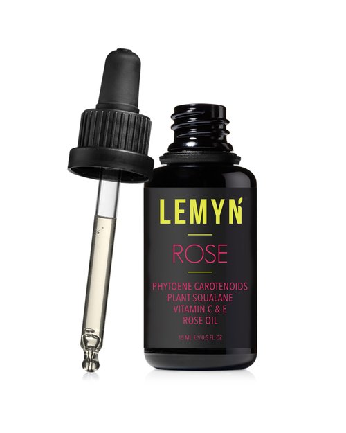 Lemyn Organics Squalane + Vitamin C Rose Oil Serum | Luxury Hydrating & Brightening Face Oil | With THD Vitamin C, Rosa Damascena & Carotenoids | Freshly Made in USA | 15ml