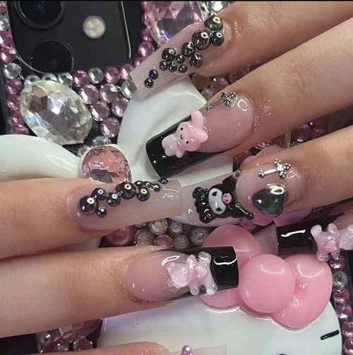 70Pcs for Kitty San-Rio Cute Nail Charm Kawaii Nail Charm Skateboard Nail Charm Flat Background Resin Charm 70 3D Nail Charm Nail Decoration Products for Halloween Decoration (Cute Nail Charm)