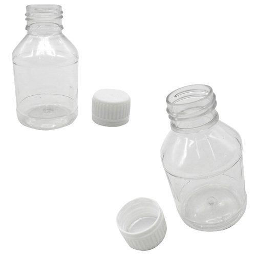 TRENDBOX Pack of 50 - Clear Empty PET Mini Storage Bottles Hard Plastic Durable Turn Screw Cover Cap Round Filling Liquid Rhinestones Water Container