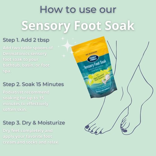 Dermatonics Sensory Foot Scrub 125ml & Foot Soak 350g | Exfoliates, Softens & Improves Skin