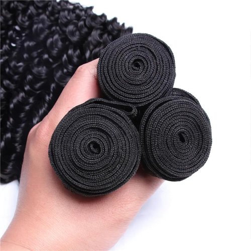 Kinky Curly Human Hair Bundles Afro Curly Bundles Natural Black 16 16 16 Inch Double Weft Unprocessed Remy Hair Extensions Healthy And Soft Daily Wear