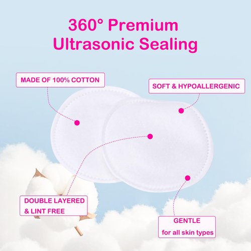 2000 PCS Ultra Soft Cotton Rounds, White, Double-Layered, Hypoallergenic, Lint-Free, 20 Pack with 100 Count Each, Premium Facial Cleansing Pads for Makeup Removal