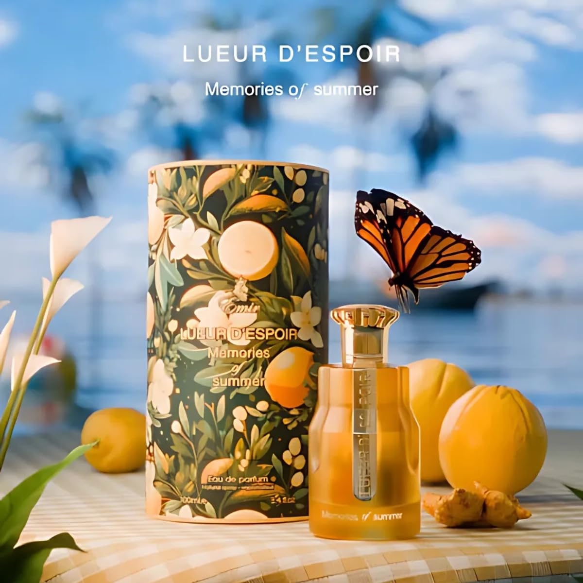 Paris Corner | Lueur Despoir Memories Of Summer EDP 3.4 Fl Oz | Fresh Citrus Unisex Perfume for Men & Women | Bergamot, Ginger and Musk Perfume Notes | Radiant, Long-Lasting Fragrance