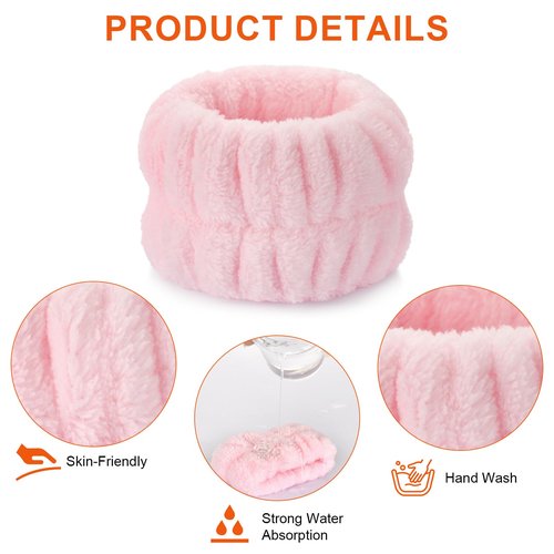 2pcs Wrist Bands for Washing Face Wash Wristbands Wrist Towels Arm Bands for Skincare Makeup Wrist Cuffs Spa Wrist Scrunchies