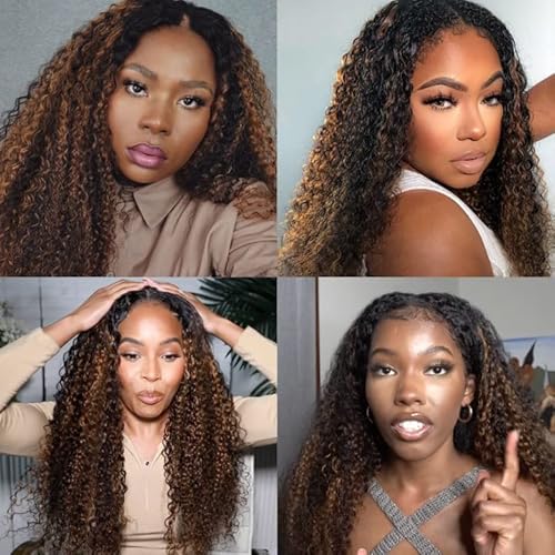 P1B30 Highlight Brown Human Hair Bundles Ombre Water Wave 3 Bundles 18 20 22 inch Two Tone Black and Brown Bundle 300g