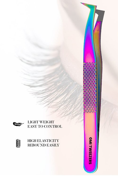 Fiber Tip Lash Tweezers- Pack of 4 Eyelash Extension Tweezers Professional- Lash Tweezers.