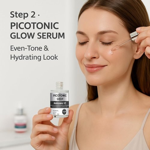 Cyano Pink Spicule Serum & Picotonic Ampoule Duo – Korean Face Serum with Alpha Arbutin, Niacinamide & Calcium for Pore Refinement, Glass Skin & Hydration (Pink + White Essence)