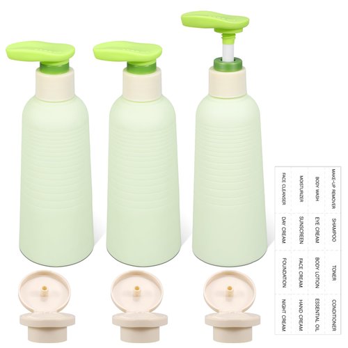 ASEVAT Plastic Pump Bottle 6.7 oz Empty Shampoo Pump Bottles Dispenser 3 Pack Portable Hand Soap Dispenser Leak Proof Empty Travel Shampoo Bottle Shampoo and Conditioner Dispenser
