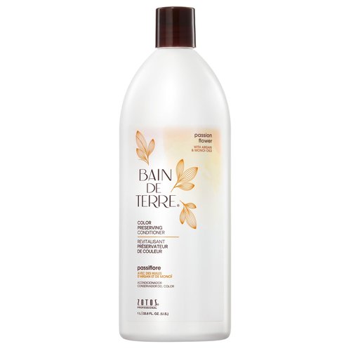 Bain de Terre Passion Flower Color Preserving Conditioner, Luxurious Hydration for Vibrant Color & Protection from Fading, with Argan & Monoi Oils, Paraben-free, Vegan, 33.8 Oz