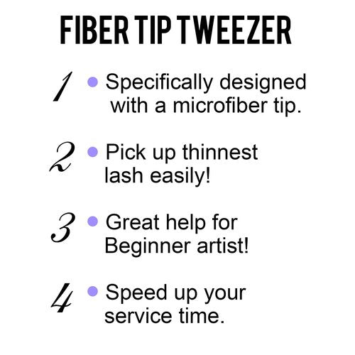 Fiber Tip Lash Tweezers For Eyelash Extension Tweezers Professional Artist Tech Work Kit Tools,Best Volume Eyelash Lashes Extensions Purple Tweezers Precision Supplies (Isolation)