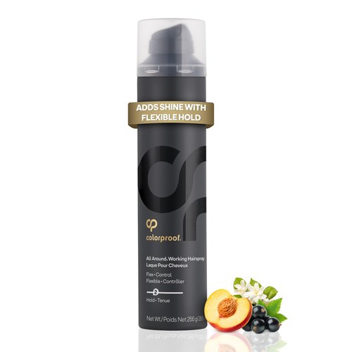 ColorProof All Around Working Hair Spray 9 Fl. Oz. Hair Spray Flexible Hold with Black Currant, Jasmine & Peach Scent, Sulfate Free Hairspray