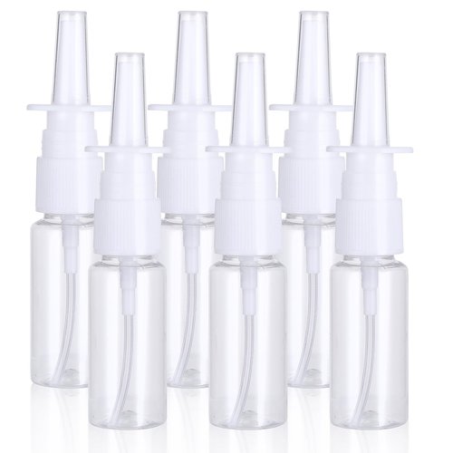 simarro 6Pcs Empty Nasal Spray Bottles, 20 ml Nasal Spray Bottles PET Refillable Atomiser Spray Bottle Reusable Empty Nasal Spray Bottle for Perfume, Essential Oils, Saline Solution