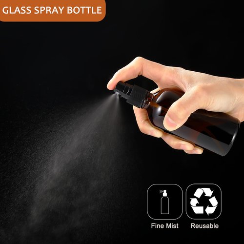 ALIFEIA 3.4 oz Amber Glass Spray Bottles,Empty Fine Mist Refillable Travel Spray Bottle for Cleaning,Perfume,Aromatherapy,Cosmetic Sprays,Hair,Essential Oils with Fine Mist Dispenser（6 Pack）