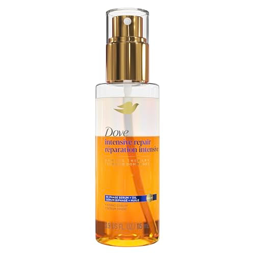 Dove Damage Therapy Intensive Repair with Amino Serum Bi-Phase Serum + Oil Hair Spray for Shine, Frizz Control, and Split Ends 3.9 oz