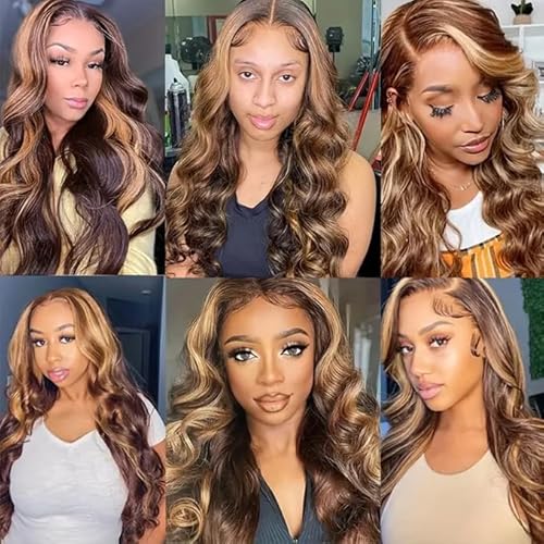 Ombre Body Wave Bundles Human Hair Brown Bundle 28 30 32 Inch Peruvian Virgin Hair Two Tone Color #1B Mixed With Color #30 Hair Extensions