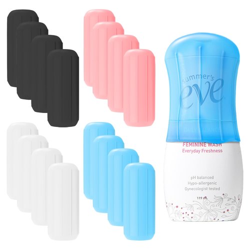 16 Pack Silicone Bottle Cover,Travel Essential for Women Men,Cruise Ship Essentials 2025,Beach Vacation Essentials,Travel Size Toiletries,Airplane Travels Accessories Elastic Sleeves for Leak Proofing