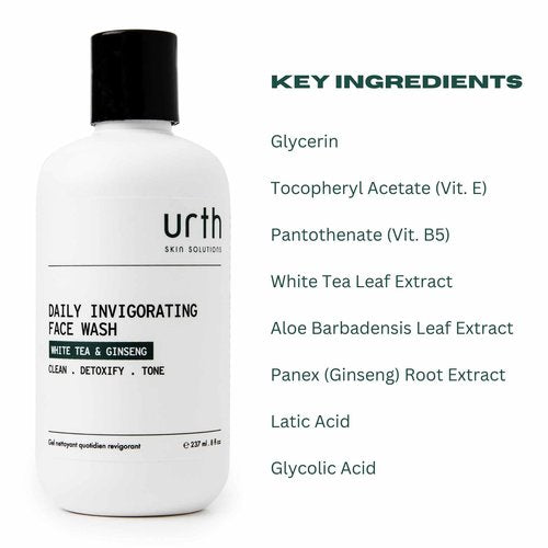 Urth Face Wash with White Tea & Ginseng Invigorating Daily Cleanser 8oz