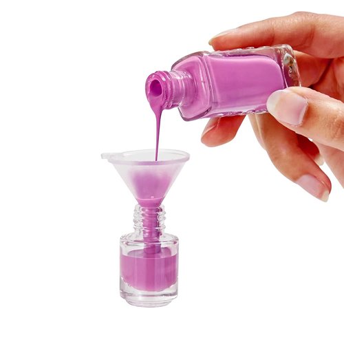 ZENFUN 50 Pack 5 ml Empty Nail Polish Bottles with Brush Cap, Clear Nail Polish Containers with 6 Funnel in Bulk, Glass Refillable Nail Bottles for Nail Art, Samples