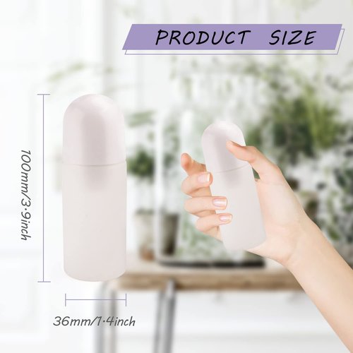 8 Packs Roll On Deodorant Bottles 1.7oz/50ml Empty Deodorant Containers Plastic Rollerball Bottles Refillable Roller Container For Homemade Natural Deodorant
