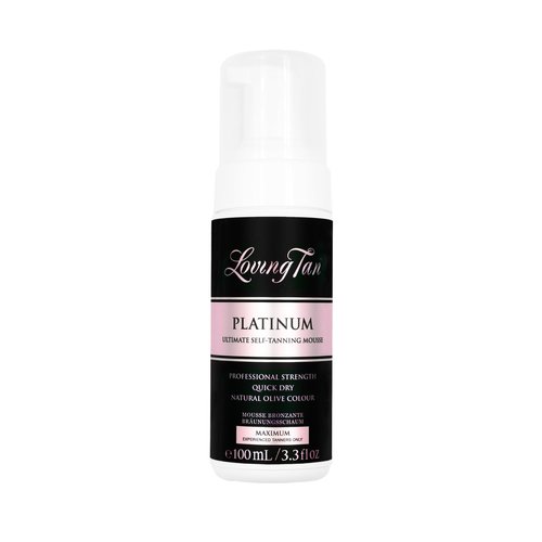 Loving Tan Platinum Self Tanning Mousse, Dark - Streak Free, Natural Looking, Professional Quality Self Tanner - 5+ Self Tan Applications per Bottle, Cruelty Free, Naturally Derived DHA - 3.3 Fl Oz
