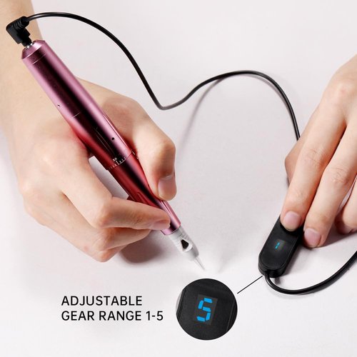 Permanent Eyebrow Makeup Tattoo Pen Kit for Eyebrow Lip Eyeliner Complete Rotary Tattoo Pen Machine Kit with 20pcs Cartridge Needles Microblading Supplies Tattoo Inks for Artists