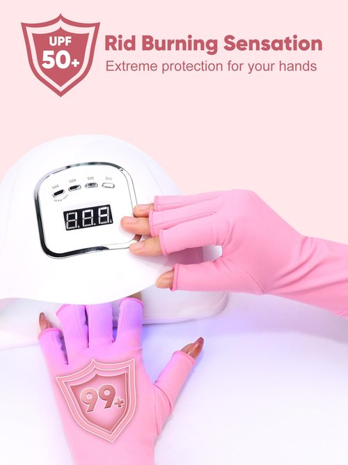 SUBAY Professional Finger Toe Nail Care Electric Nail Drill Machine with Fingerless Gloves with UPF 50+ Protection for Manicures