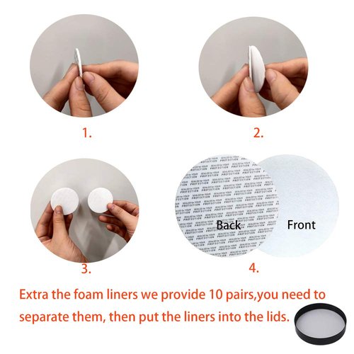 zmybcpack 48 pack 2 OZ(55ml) Round Clear Plastic Slime Jars With Lids, Labels, 2 Pens, PET Containers, Storage Jars, Travel Jars For Cosmetic, Makeup, Organization