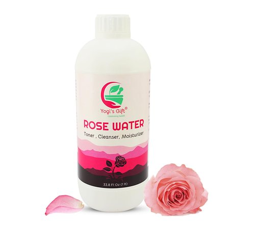 100% Pure Rose Water 33.8 fl oz | for Face & Hair | Alcohol Free & Artificial Coloring Free | by Yogi's Gift® (33.8 fl oz)