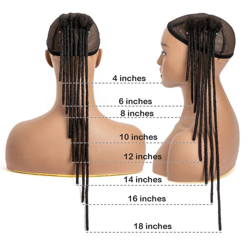 DAIXI 0.4cm and 0.6 0.8cm Thickness Options 18 Inch 10 Strands 100% Real Permanent Loc Extensions Human Hair Full Handmade Human Hair Dreadlock Extensions for Man/Women/Kids