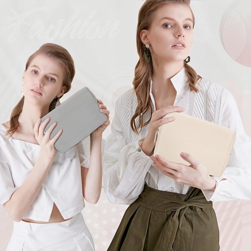 Adegari Makeup Bag for Women Girls, 2 Pieces Portable Cosmetic Bags Organizer Preppy Makeup Pouch PU Leather Waterproof Travel Toiletry Bag for Mom Daughter friend Wife