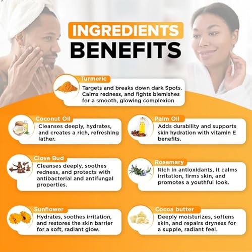 iHeart Nature Organic Turmeric Soap for Dark Spots & Acne with Clove Bud (2 Packs) ? Face & Body Bar ? Rich, Creamy Lather for Natural Skin Glow Aromatherapy