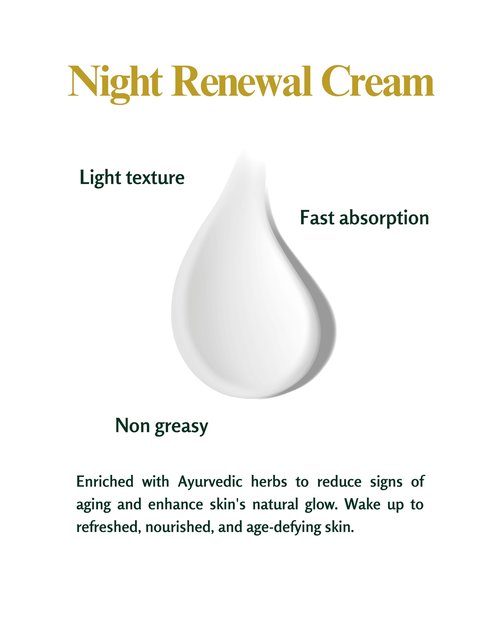 AYNI AYURVEDA Night Renewal Face Cream with Manjistha, Grape Seed Oil & Shea Butter,Anti-Aging, Hydrating, Improves Radiance, Helps Reduce Dark Spots – Natural Ayurvedic Blend (1.76 fl oz)