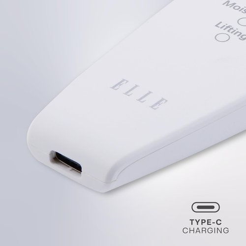 Elle - Ultrasonic Exfoliating Skin Spatula, Deep Cleansing, Exfoliation, Skin Renewal (White)