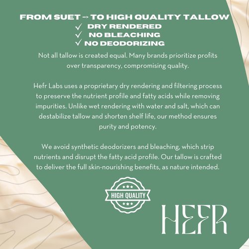 HEFR 100% Grass Fed Beef Tallow for Skin Care, All-Natural Face and Body Whipped Beef Tallow Moisturizer, Organic Beef Tallow Moisturizer for Skin, Face and Body Lotion - (Living Lavandula) 2 oz